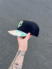 Image 4 of  PEACH BRIM TRI TONE MINNESOTA TWINS CUSTOM FITTED CAP