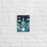 Image 2 of Retro Rocket to Stars Canvas Print