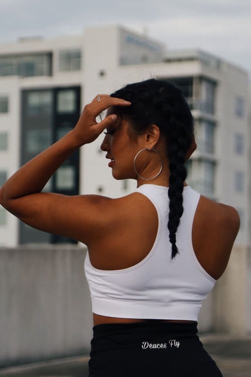 Image of Deuces Fly White Sports Bra