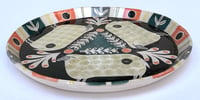 Image 4 of Three sheep large round handbuilt and hand decorated earthenware plate