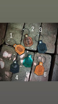 Image 1 of Leather Hexogonal Keychain- small