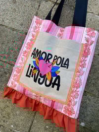 Image 1 of Bolsiña feita a man. AMOR POLA LINGUA. Deseño exclusivo!