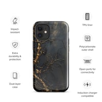 Image 8 of Gold and Black Tattered Texture Gnarled Roots Goth Inspired Tough Case for iPhone®