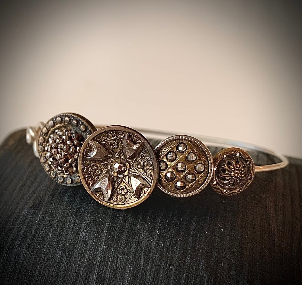Image of "The Queen's Guard" Silver Button Bracelet