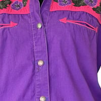 Image 5 of Vintage 90s Rodeo Western Wear Purple and Pink Button up Cotton Shirt -Size L