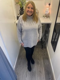 High Low Silver Ball Oversized Jumper 