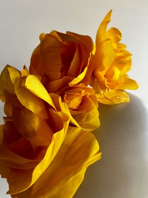 Image of Yellow silk flowers headpiece 