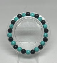 Black and Torquoise Glass Beads