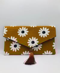 Image 1 of Mustard Daisy Envelope Clutch