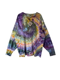 Image 2 of XXL Unisex Adult Soft Long Sleeve Tee in Earthy Spiral Ice Dye
