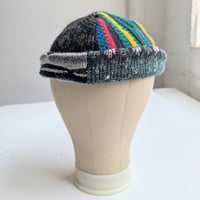 Image 1 of Shallow Fit Upcycled Reversible Beanie–1