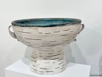 Image 1 of Ceramic Birch Pedestal Bowl- Lenore Lampi