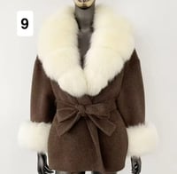 Image 9 of Luxury fur collar woolen coat🤎🐆