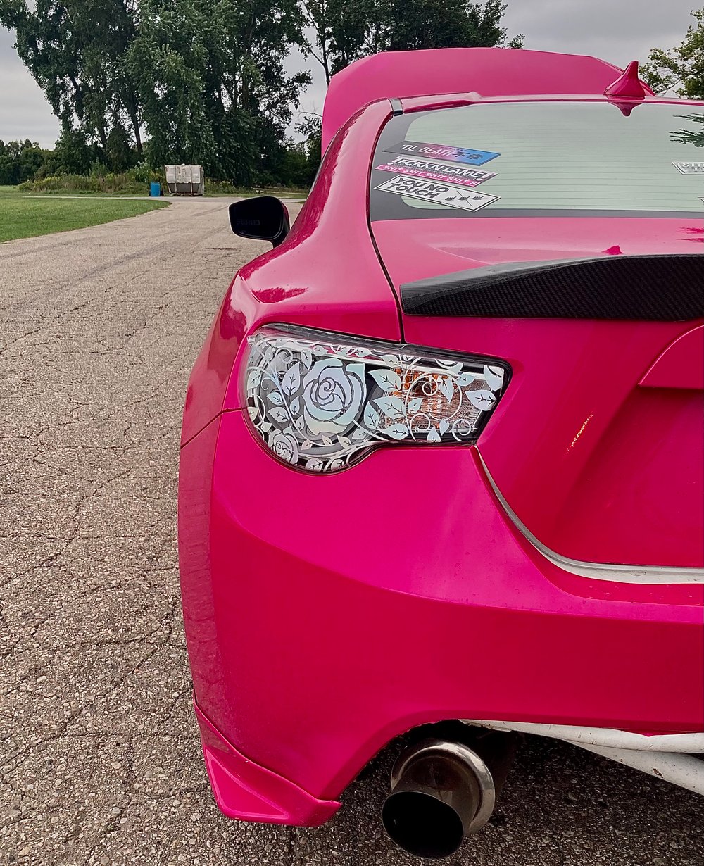 Image of Tail light Rose floral pattern (universal)