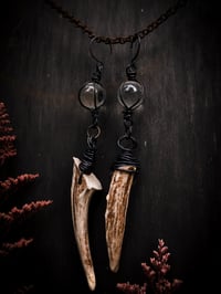 Image 3 of antler tine hangers (can be earrings for non-sensitive ears)