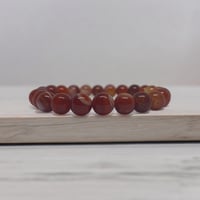 Red Stripe Agate Bead Bracelet
