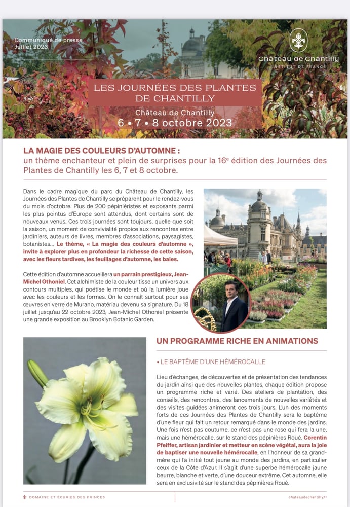 Image of Les Journées des Plantes de Chantilly  6 -7 -8 Octobre 2023