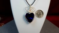Image 1 of Faceted glass blue heart 