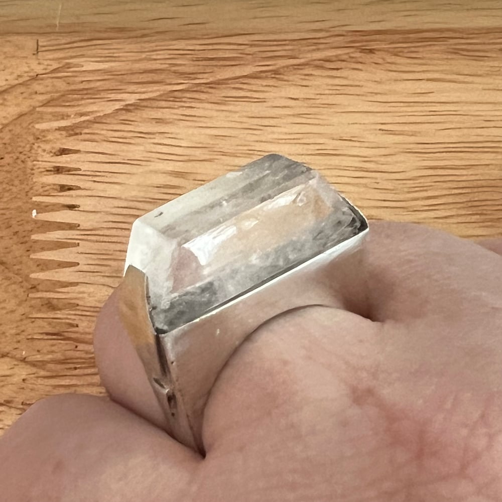 Image of Sterling Silver & Quartz Ring, Size 9.5
