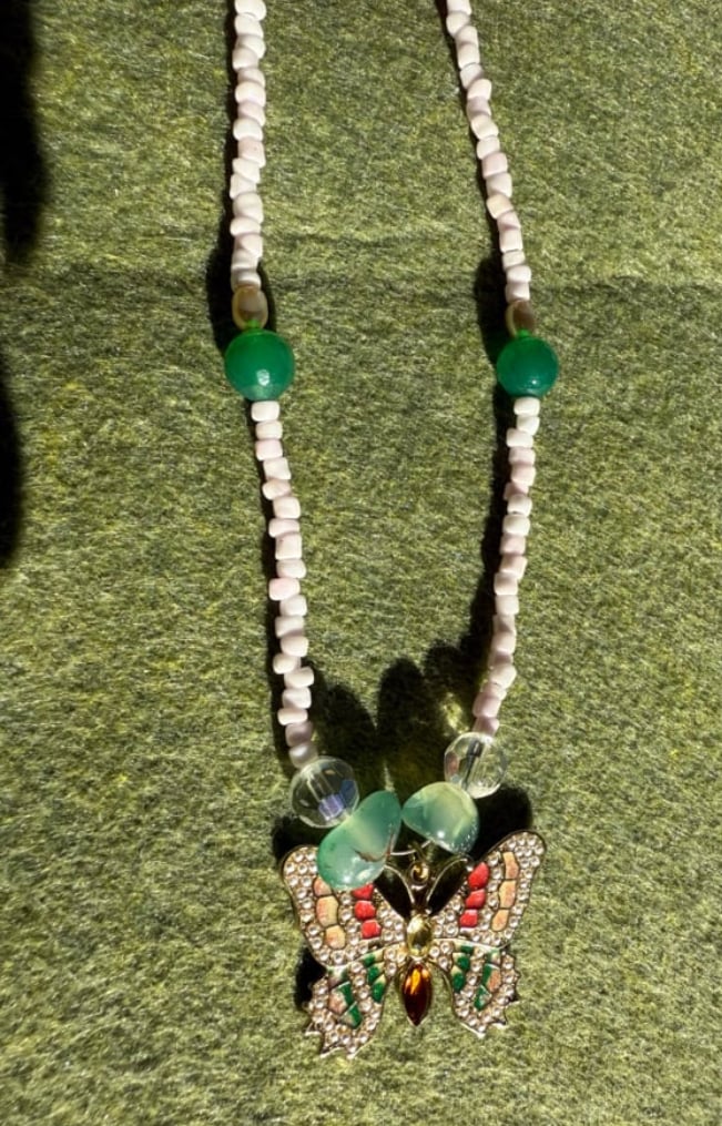 Image of Beautiful butterfly necklace 💙🦋🧡✨