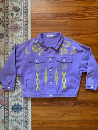 Image 2 of "Crawler" - Purple Printed Denim Jacket
