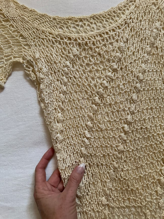 early 70s slinky crochet dress