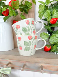 Image 1 of Strawberry Stoneware Mugs ( Set of 2 )