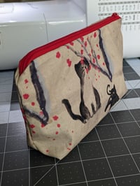 Image 3 of Asian Watercolor Cats and Sakura Zippered Clutch Bag