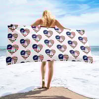Image 1 of Breezy Point USA Heart Beach Towel