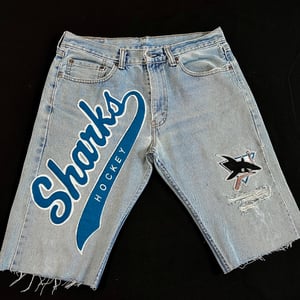 Image of San Jose Sharks NHL Denim Shorts