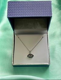 Image 3 of All Diamond Evil Eye Pendant & Necklace