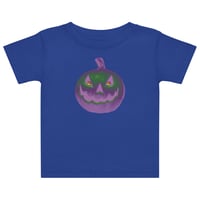 Image 1 of Baby jersey t-shirt - Jack O Lantern Retro Purple Glow