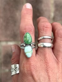 Image 2 of Palomino + Verde Valley Turquoise Double-Stone Ring 