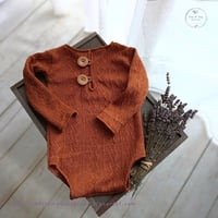 Shawn romper size 9-12 months - rusty brown