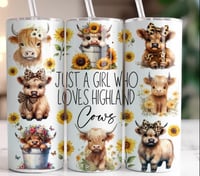 Sunflower highland cow 20oz tumbler