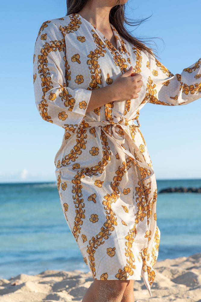 Image of Puakenikeni Honey Girl Satin Robe