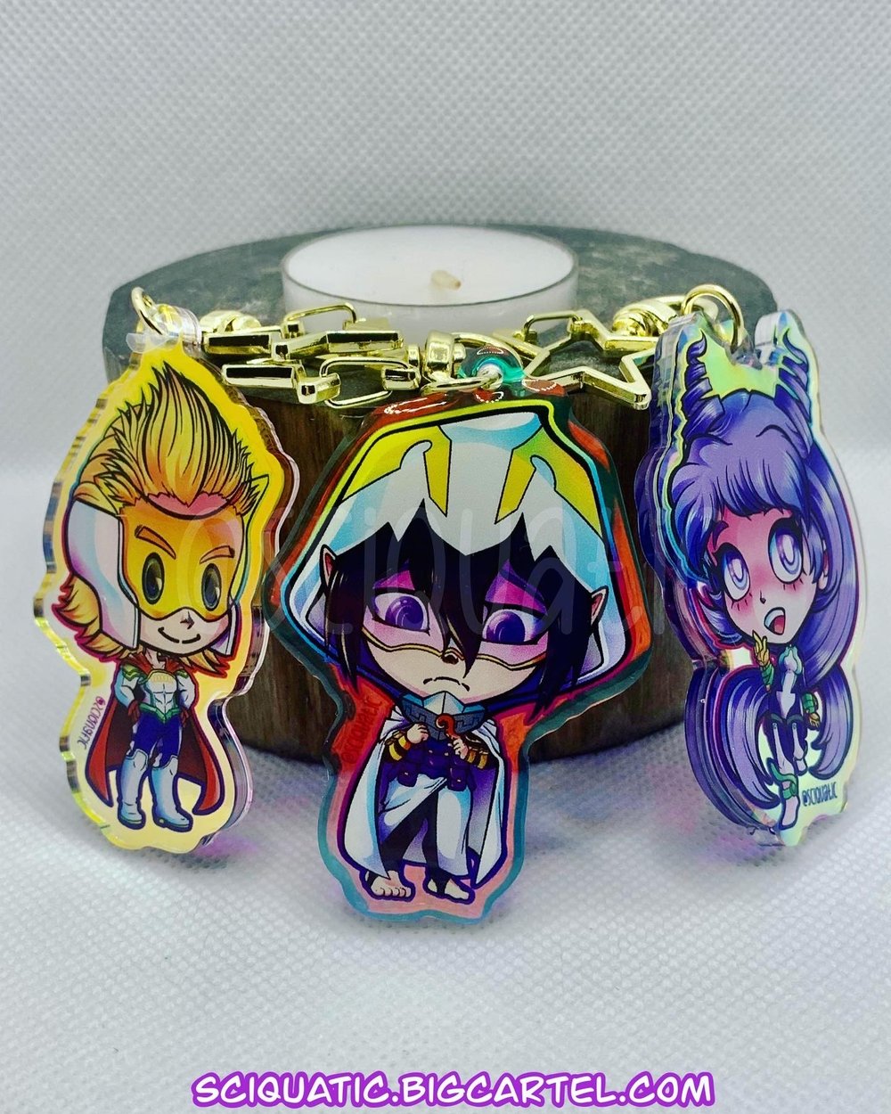 Image of 3 Student 2.5” Rainbow Acrylic Charms