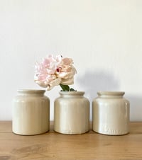 Image 5 of mustard stoneware white pots (x3)