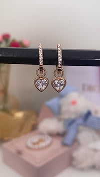 Image 2 of Heart drop earrings