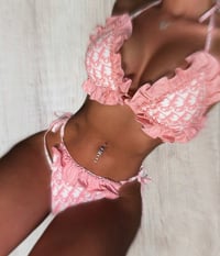 Pink D Ruffle Bikini