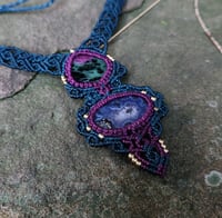 Image 1 of Purple Moss Agate + Ruby in Fuschite Statement Choker