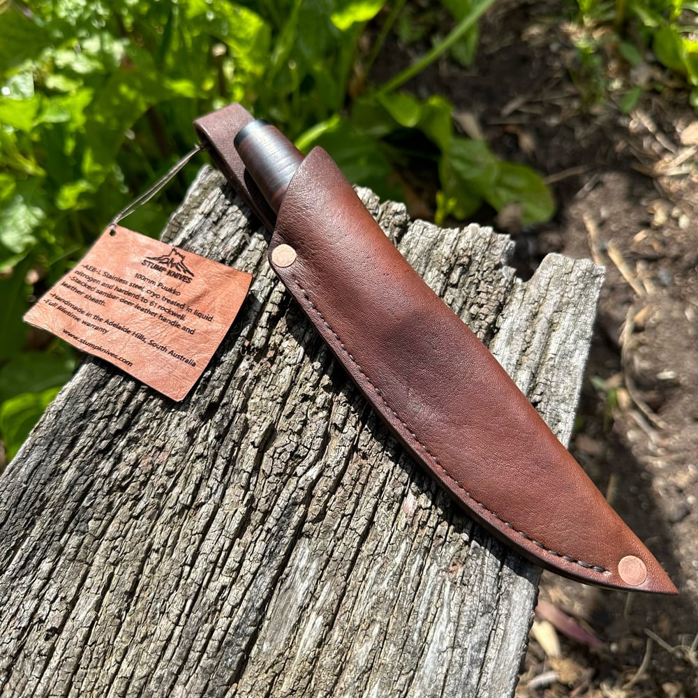 Image of 100mm Puukko AEB-L Stacked Leather 