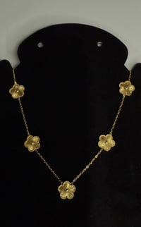 Image 2 of clover necklace 18k gold plated water proof and tarnish free 