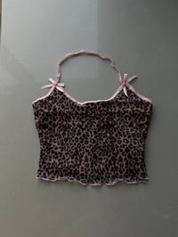 cheetah/ pink crop top (sz med)