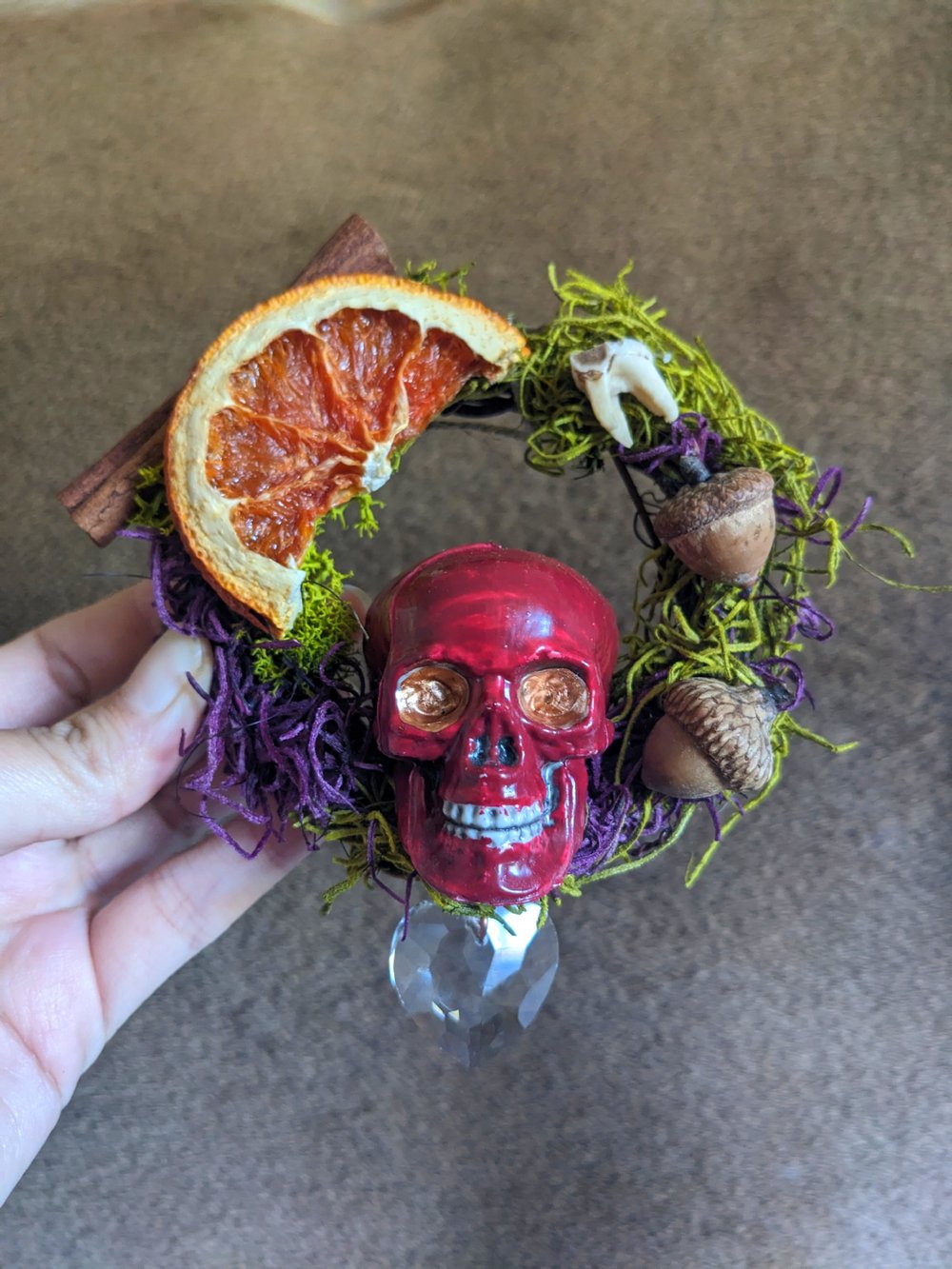 Image of Mini Grief Wreath (red skull)