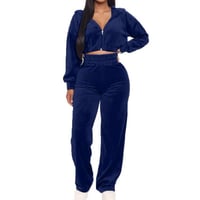 Image 4 of Autumn Velour Hooded Two Piece Sets