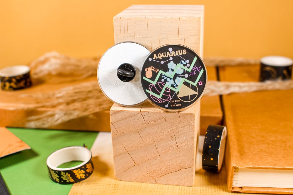 Image of Aquarius Astrology Collection | Keychain, Pin & Sticker