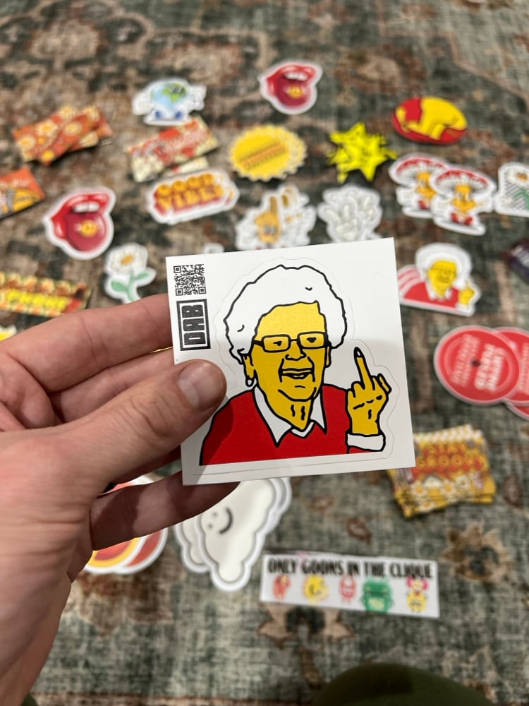 Image of Sassy Grandma Middle Finger Sticker or Magnet