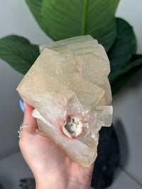Image 6 of XL SELF STANDING GREEN SUGAR APOPHYLITE WITH STILBITE B