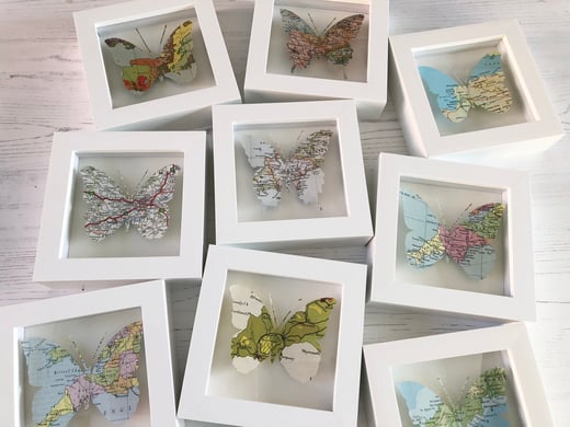 Rocket & Co. Small South West butterfly map artworks